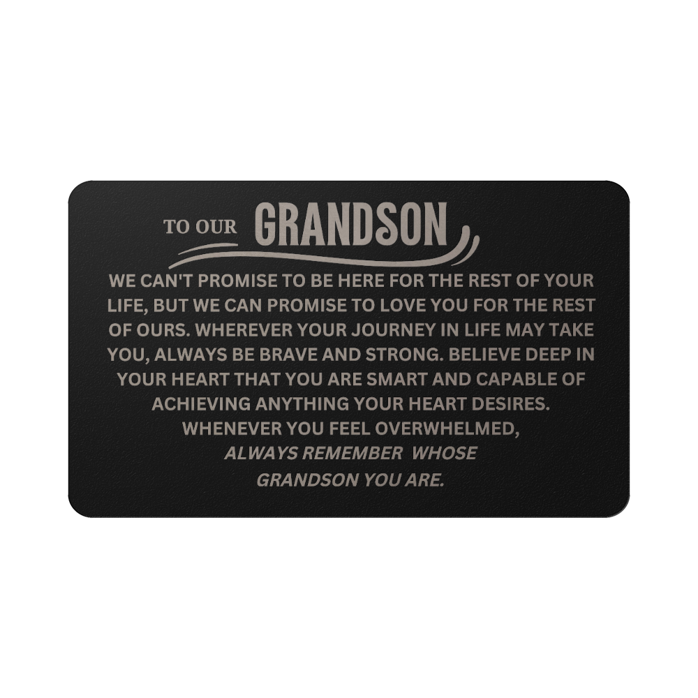 To Our Grandson Metal Wallet Insert