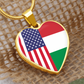 2 Flag Custom Heart Shaped Pendant Necklace