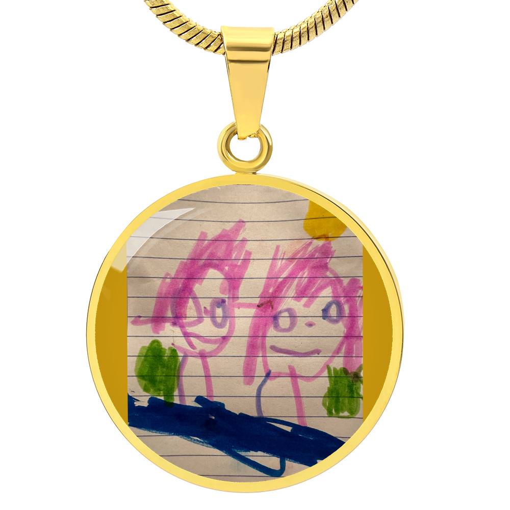 Kid Art Graphic Pendant Necklace 06112024