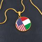 2 Flag Custom Circle Pendant Necklace