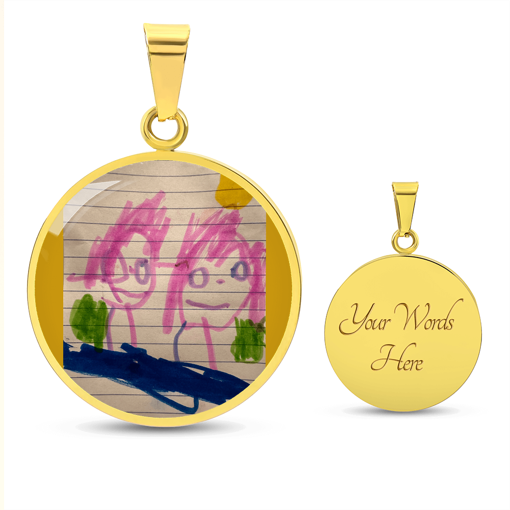 Kid Art Graphic Pendant Necklace 06112024