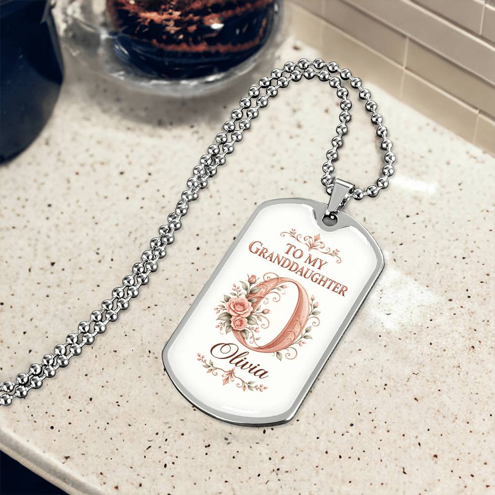 Granddaughter Dog Tag Necklace