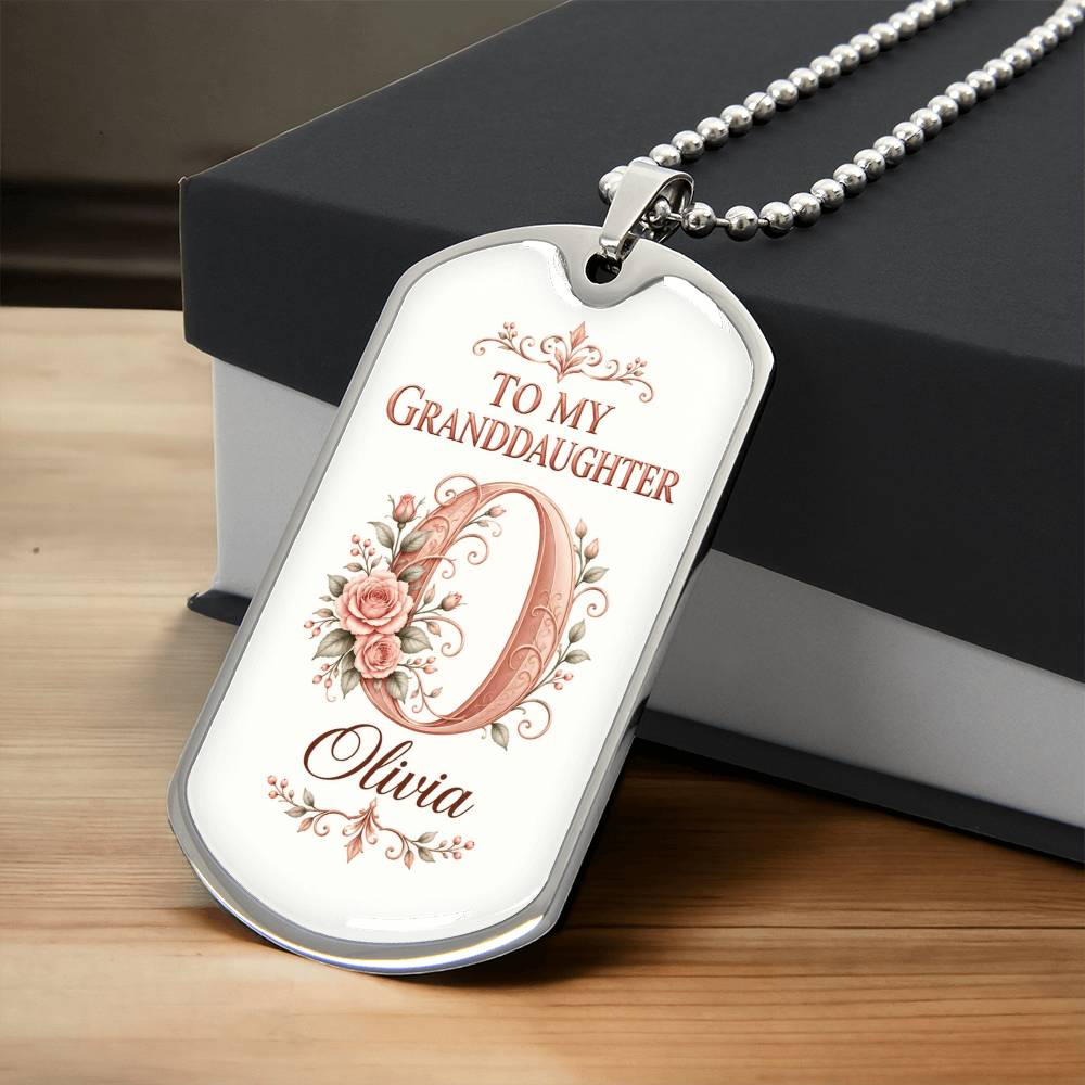 Granddaughter Dog Tag Necklace