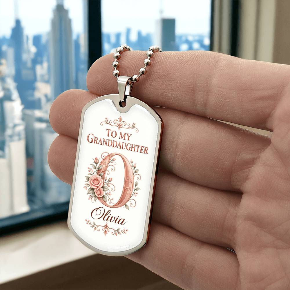Granddaughter Dog Tag Necklace