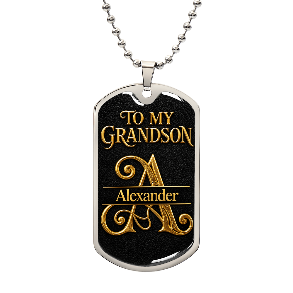 To My Grandson Monogram Letter