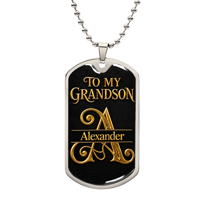 To My Grandson Monogram Letter