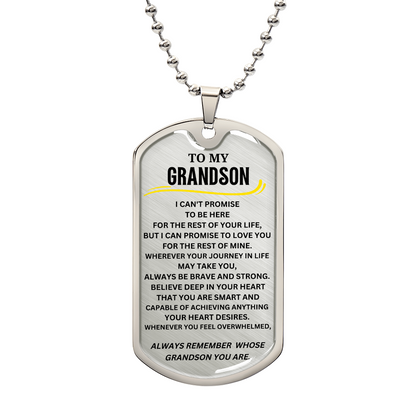 To My Grandson Dog Tag Necklace 6