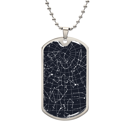 Celestial Night Sky Dog Tag Necklace Ozarks
