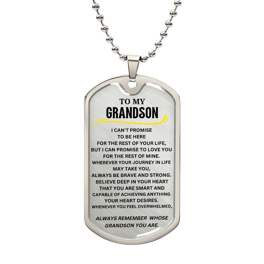 To My Grandson Dog Tag Necklace 1