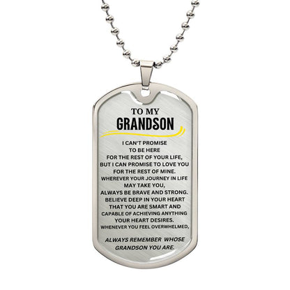 To My Grandson Dog Tag Necklace 1