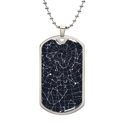 Celestial Night Sky Dog Tag Necklace New Costessey