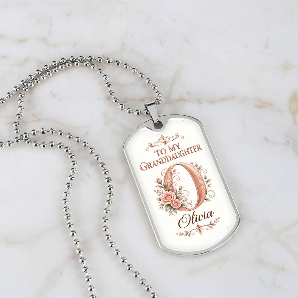 Granddaughter Dog Tag Necklace
