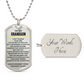 To My Grandson Dog Tag Necklace 2