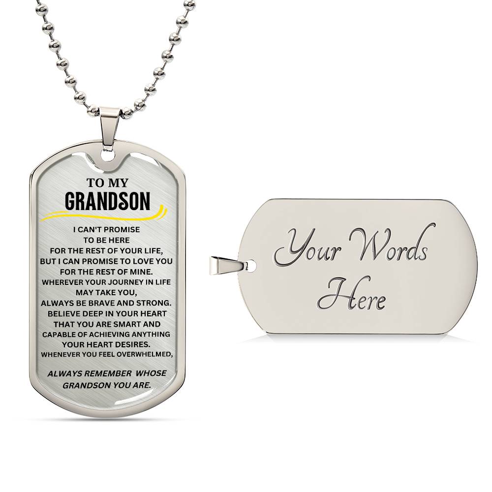 To My Grandson Dog Tag Necklace 1