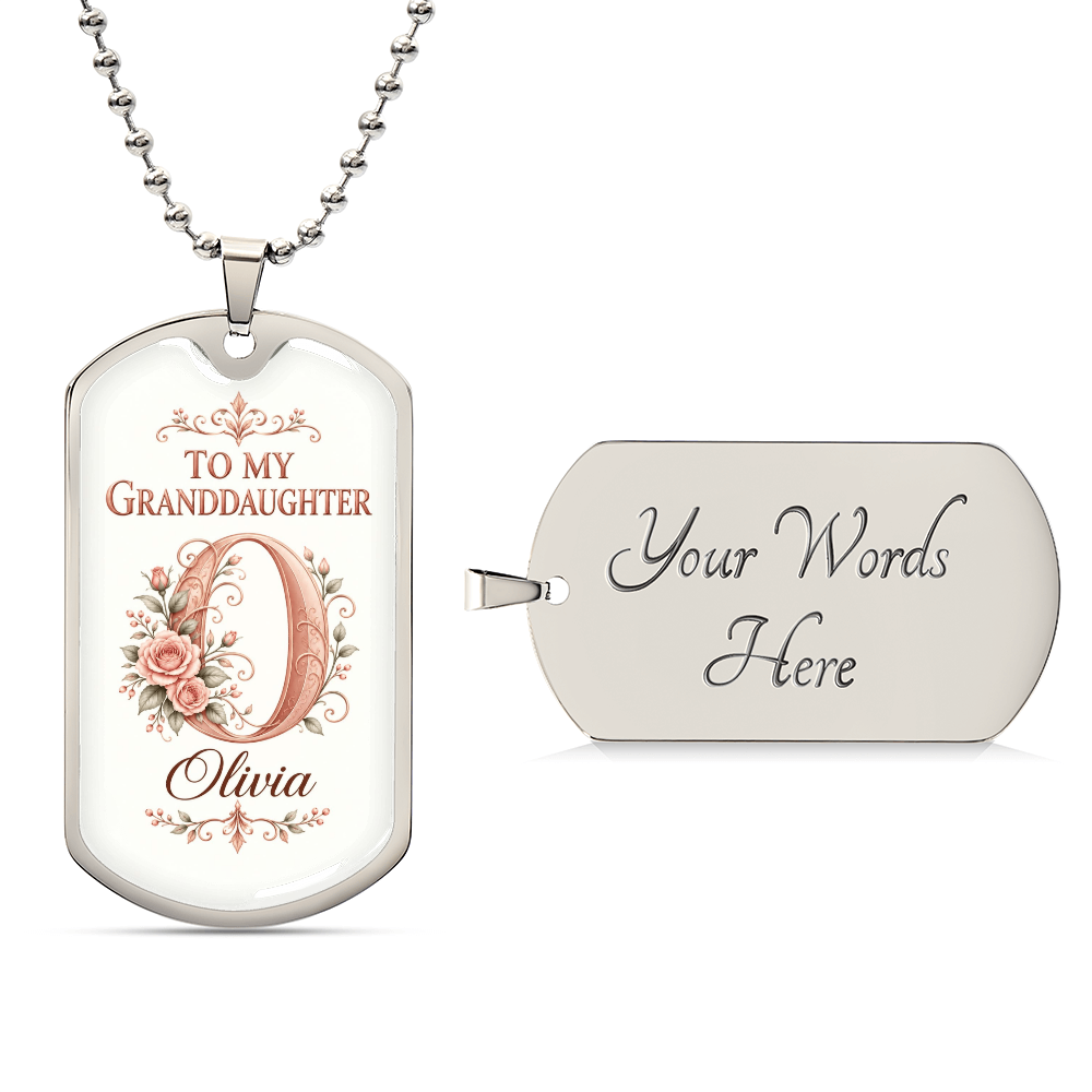 Granddaughter Dog Tag Necklace