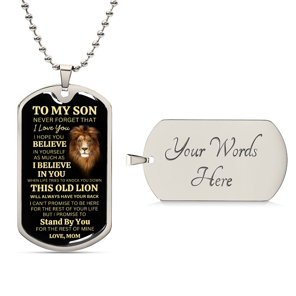 To My Son Dog Tag love Mom