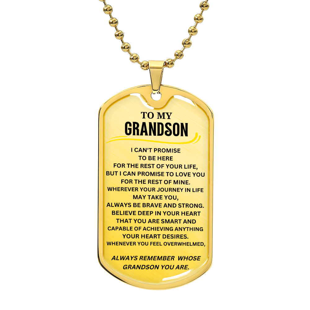 To My Grandson Dog Tag Necklace 4