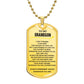 To My Grandson Dog Tag Necklace