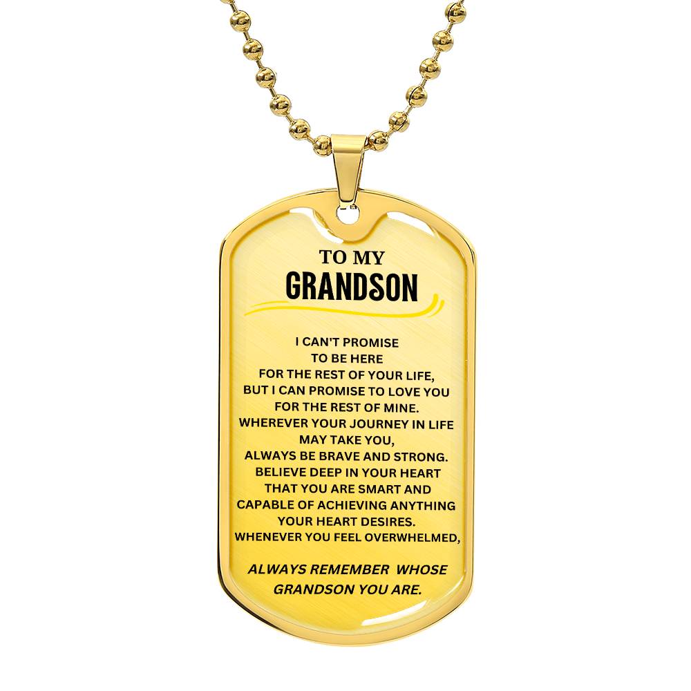 To My Grandson Dog Tag Necklace