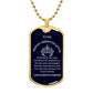 To My Badass Granddaughter Dog Tag Necklace