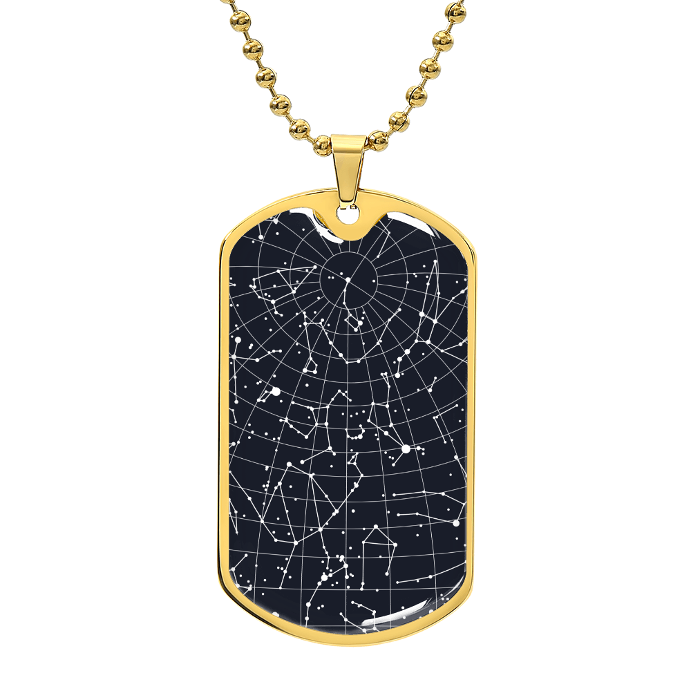 Celestial Night Sky Dog Tag Necklace Ozarks