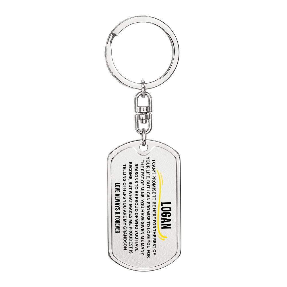 To My Grandson Keychain Custom Logan