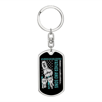 Unbreakable Bon Father and Sons Fist Bump Keychain 2 Fists
