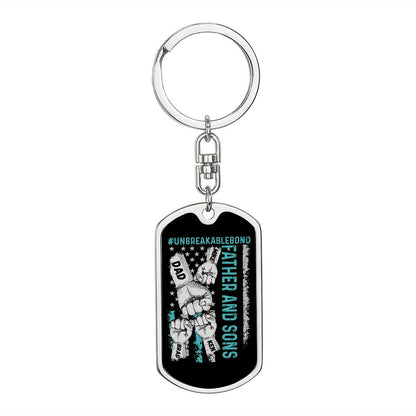 Unbreakable Bond Father and Sons 3 Fist Keychain
