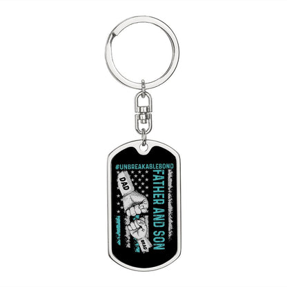 Unbreakable Bond 1 Fist Bump Father and Son Keyring