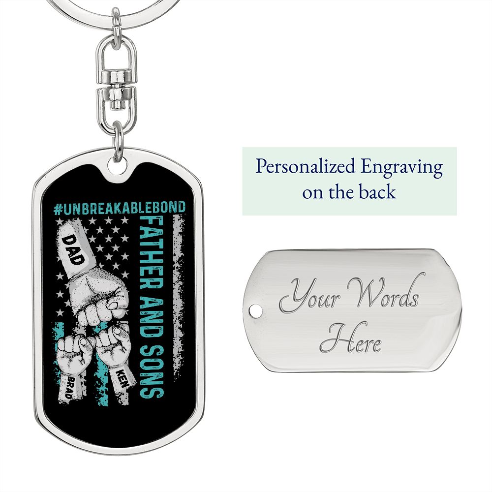 Unbreakable Bon Father and Sons Fist Bump Keychain 2 Fists