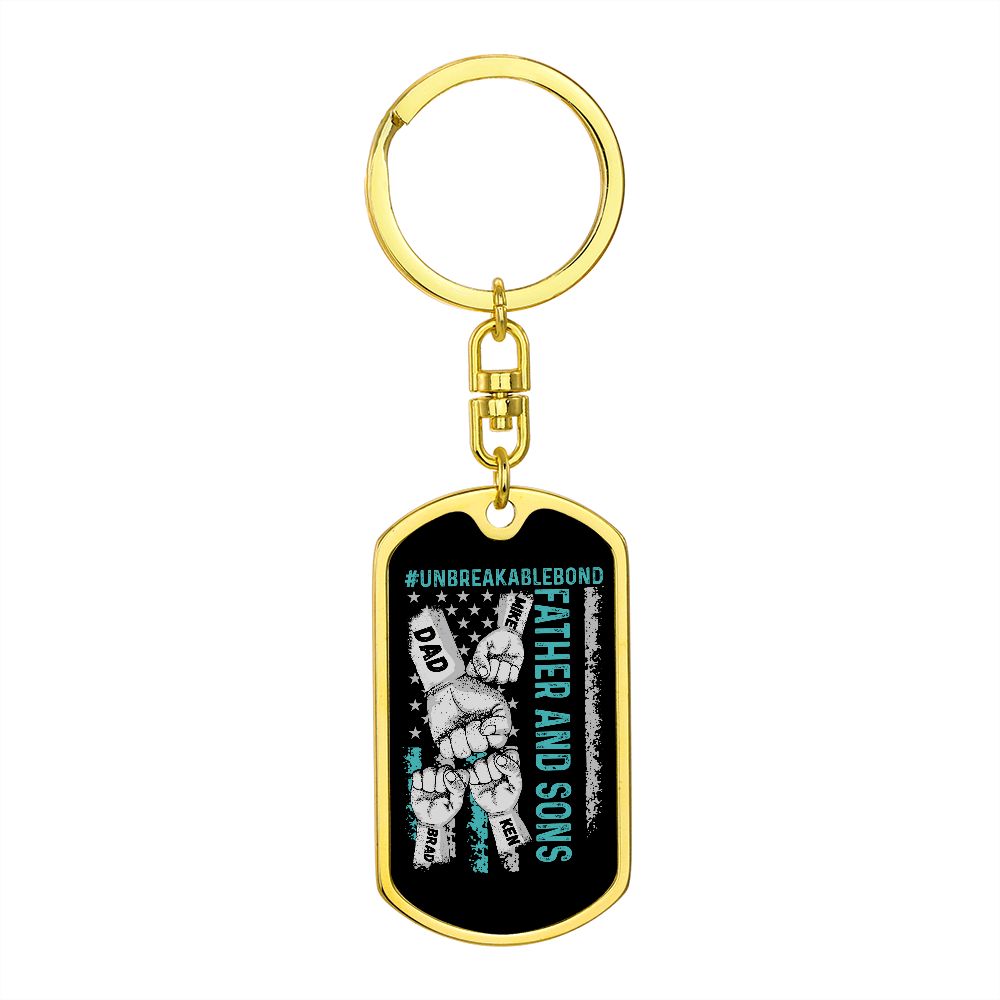 Unbreakable Bond Father and Sons 3 Fist Keychain