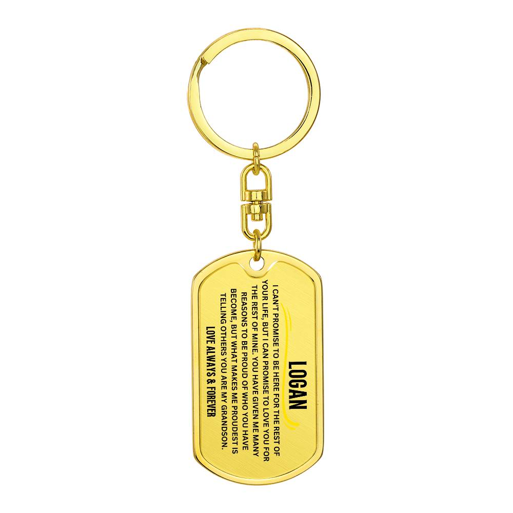 To My Grandson Keychain Custom Logan