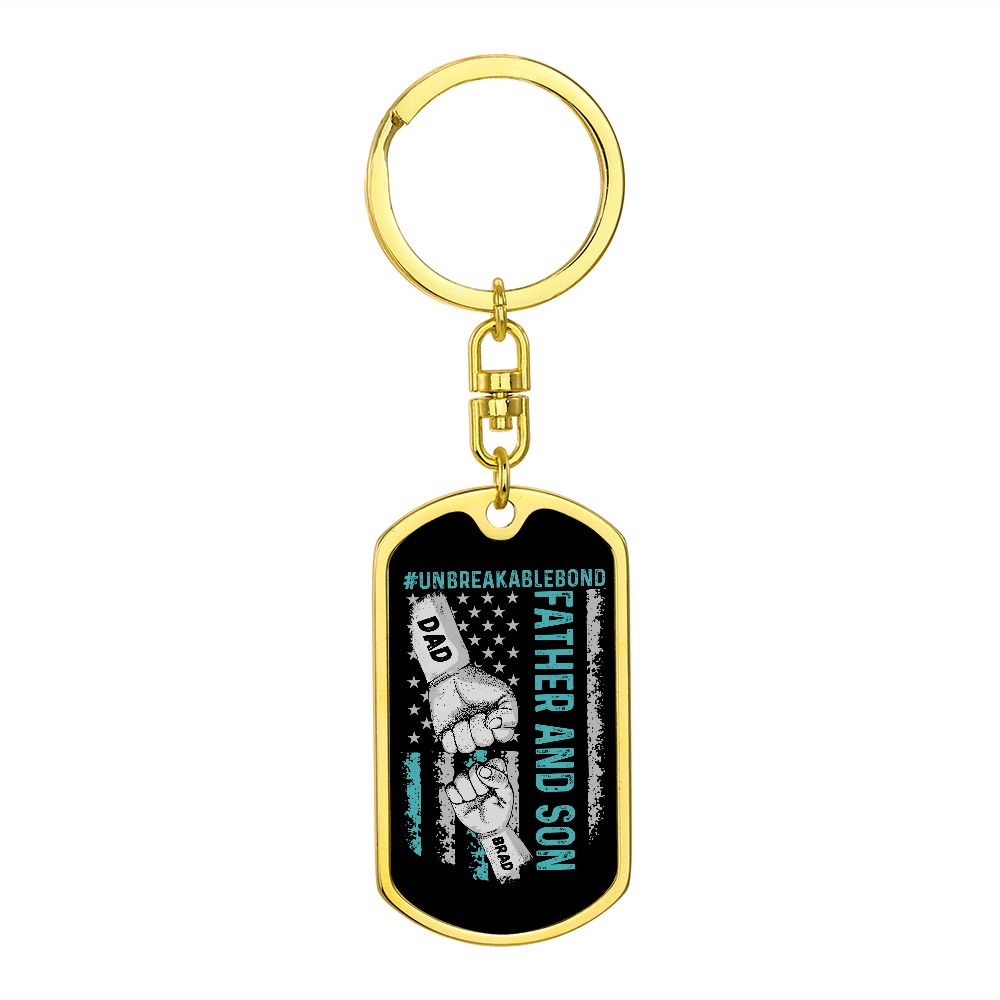 Unbreakable Bond 1 Fist Bump Father and Son Keyring