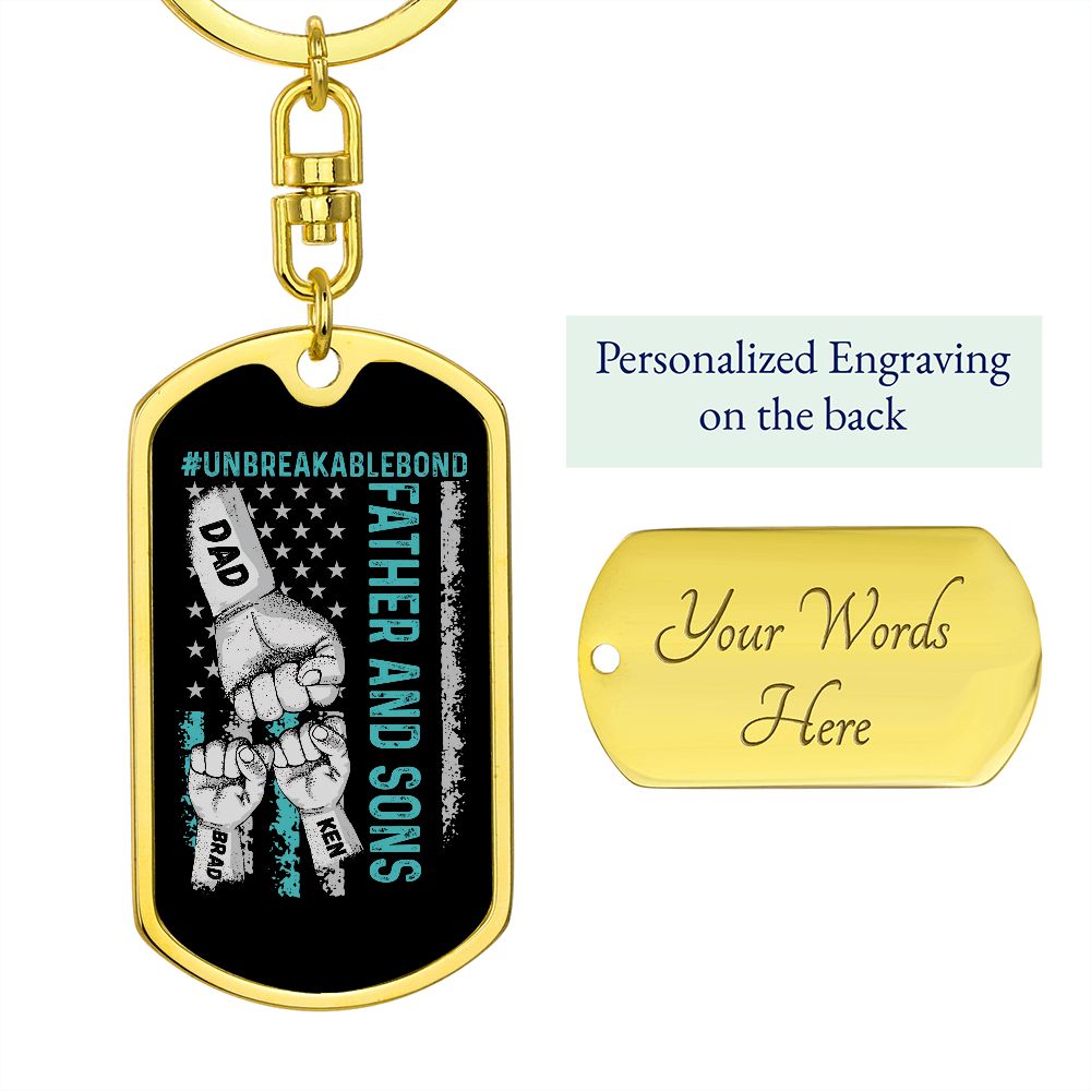 Unbreakable Bon Father and Sons Fist Bump Keychain 2 Fists