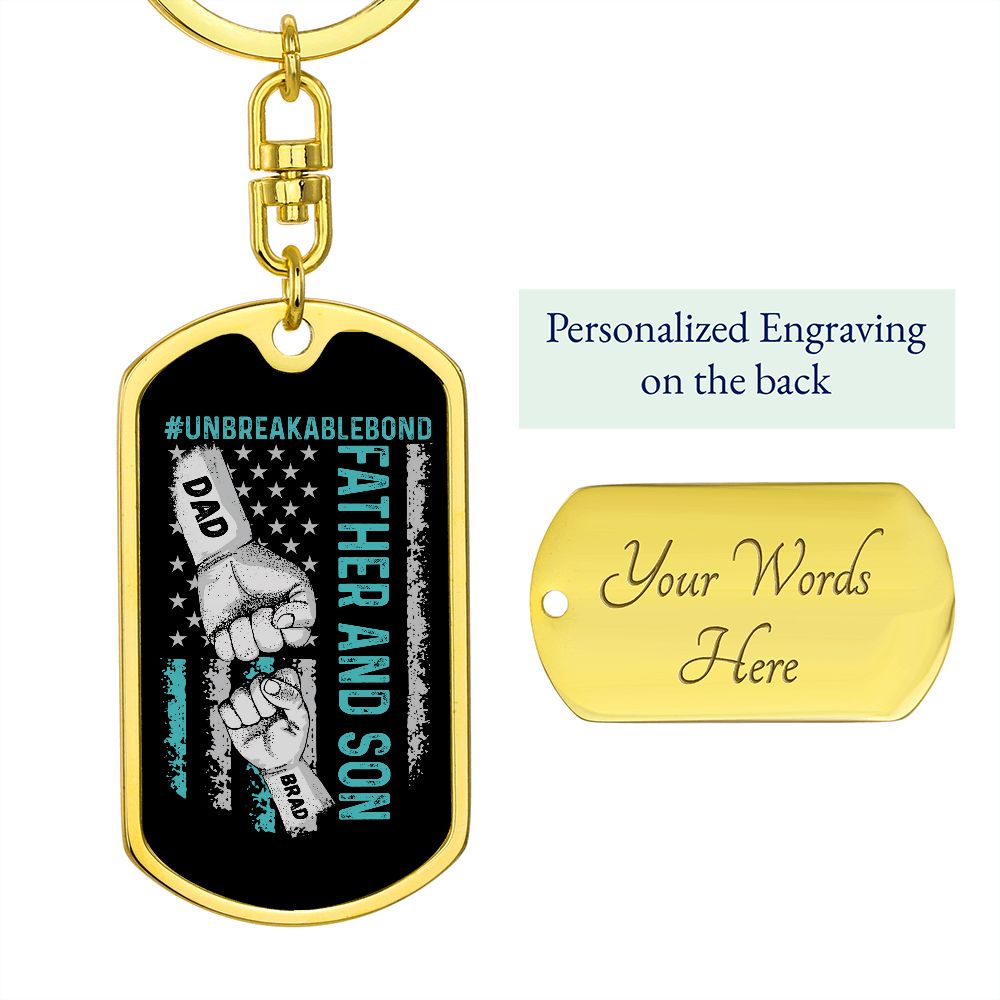 Unbreakable Bond 1 Fist Bump Father and Son Keyring