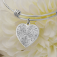 Celestial Night Sky Heart Shaped Bangle Bracelet B/W