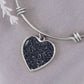 Celestial Night Sky Heart Shaped Bangle Bracelet
