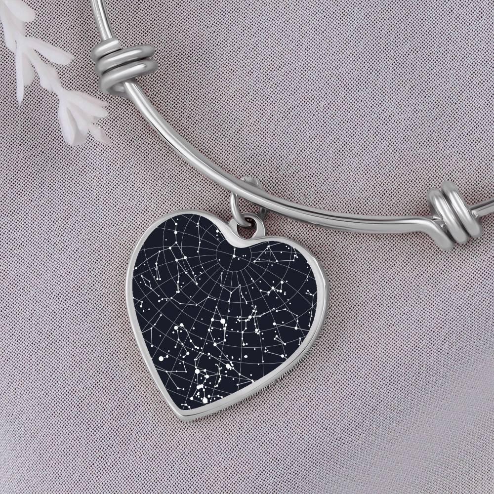 Celestial Night Sky Heart Bangle Bracelet Fredericksburg , TX, USA