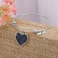 Celestial Night Sky Heart Shaped Bangle Bracelet