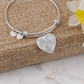 Celestial Night Sky Heart Shaped Bangle Bracelet B/W