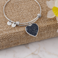 Celestial Night Sky Heart Shaped Bangle Bracelet