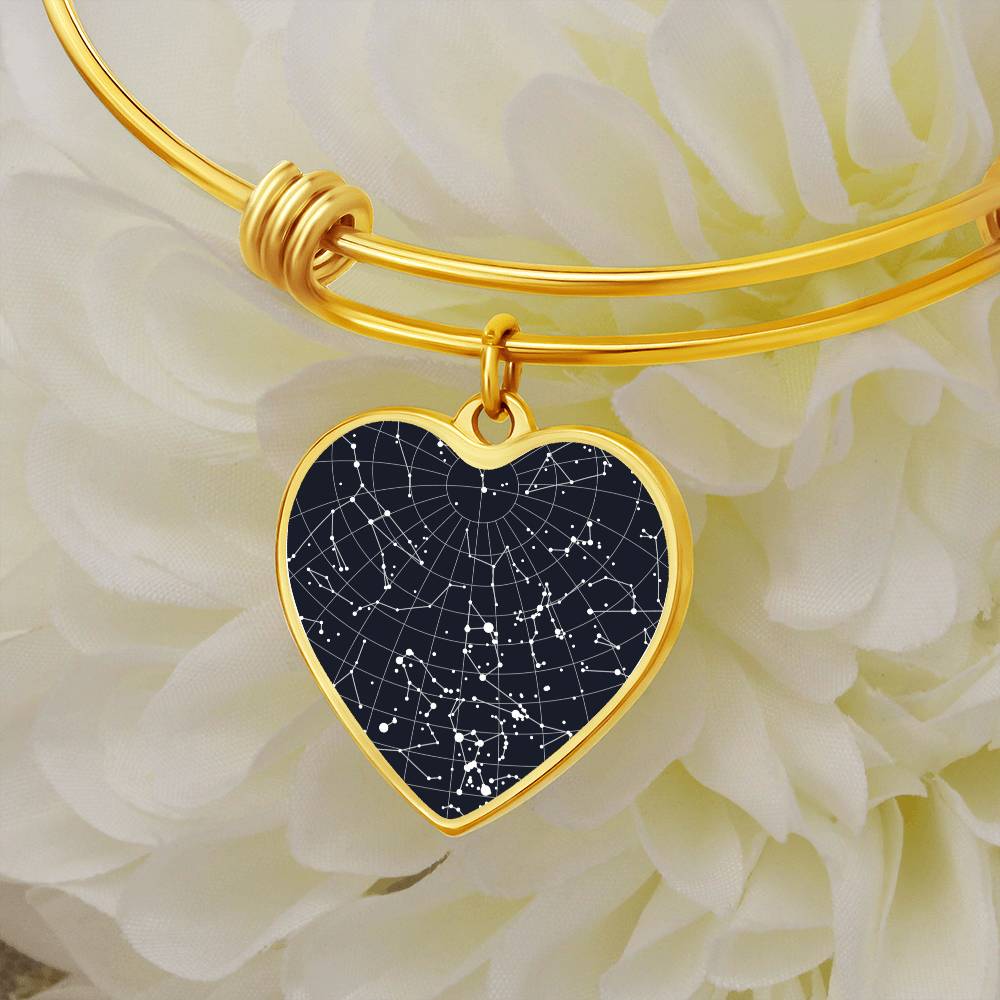 Celestial Night Sky Heart Bangle Bracelet Fredericksburg , TX, USA