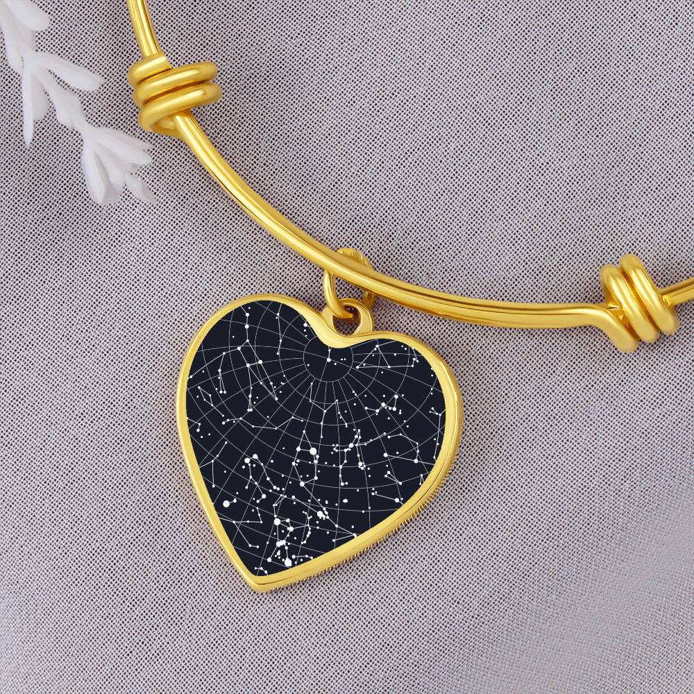 Celestial Night Sky Heart Bangle Bracelet Fredericksburg , TX, USA