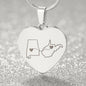 Long Distance State Necklace, Custom Engraved Necklace for Couples