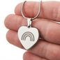 Rainbow Baby Engraved Heart Necklace