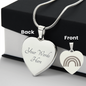 Rainbow Baby Engraved Heart Necklace