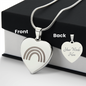 Rainbow Baby Engraved Heart Necklace
