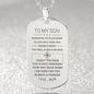 To My Son Dog Tag Necklace from Mom Enjoy The Ride