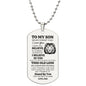To My Son This Old Lion Dog Tag Necklace Love Dad