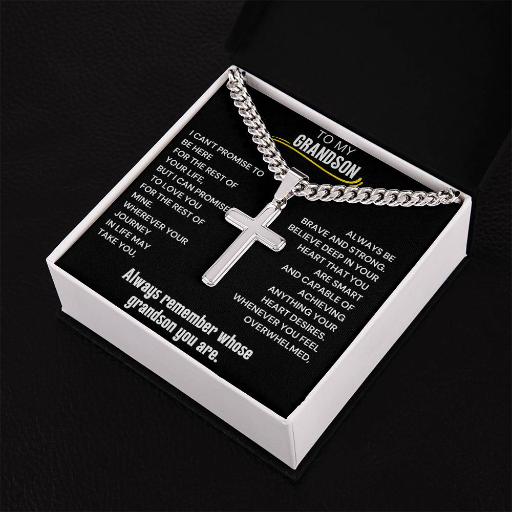 To My Grandson Cross Necklace 1